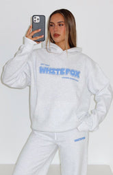 Give It A Try Oversized Hoodie Grey Marle