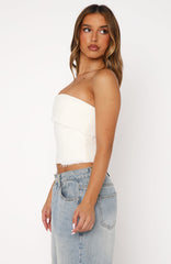 On The Outside Strapless Bustier Off White