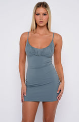 Peaceful Love Mini Dress Steel