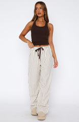 Sweetheart Pyjama Pants Cream/Choc Stripe