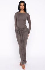 Let Go Of Your Heart Maxi Dress Smokey Chocolate