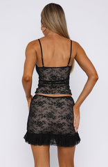 Let's Get Closer Lace Top Black