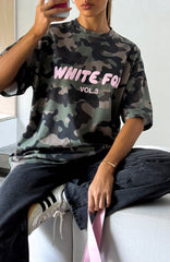 Offstage Printed Oversized Tee Washed Camo