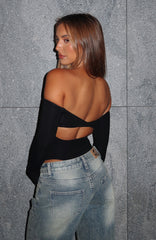 Confidence Check Long Sleeve Bodysuit Black