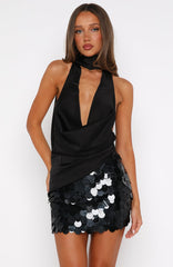 At A Glance Halter Top Black