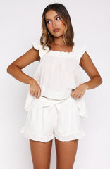 Sleepy Girl Pyjama Shorts White