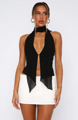 Time's A Healer Halter Top Black