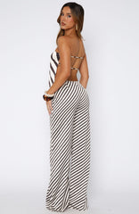 Can't Let Go Pant Ecru/Choc Stripe