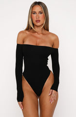Confidence Check Long Sleeve Bodysuit Black