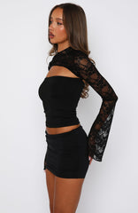 Devoted Love Long Sleeve Top Black