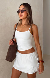 Going For A Drive Mini Skirt White