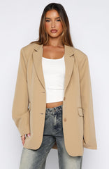 Catch Me Now Oversized Blazer Sand