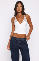 From The Skies Halter Top Off White