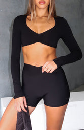 Radiate High Waisted Shorts Black