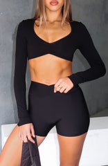 Radiate High Waisted Shorts Black