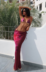 Luminous Maxi Skirt Berry Lush