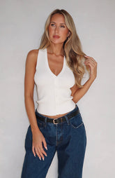 Make It Worthwhile Vest Top Off White