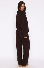 Pillow Talk Long Sleeve Pyjama Set Chocolate