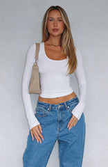 Show You The World Long Sleeve Top White