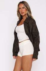 Skip Town Knit Booty Shorts Cream