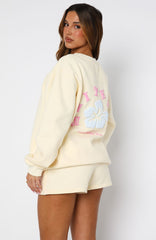 Keep Blooming Oversized Sweater Lemon