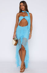 Inner Goddess Lace Maxi Dress Blue