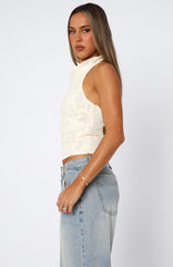 Are You Coming Back Halter Top Cream