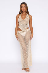 Dance With You Crochet Maxi Skirt Sand