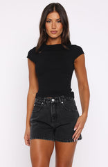 Maddy Denim Shorts Black Acid