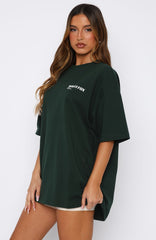 New York Archives Oversized Tee Forest Green