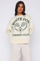 Tennis Club Knit Sweater Cream
