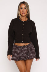 No Stoppin Me Knit Cardigan Chocolate