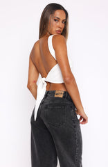 Better Myself One Shoulder Top White