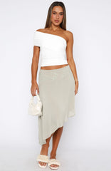 Hidden Grace Midi Skirt Sage