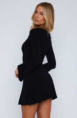 Round My Head Long Sleeve Mini Dress Black