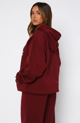 Ready To Go Oversized Hoodie Burgundy