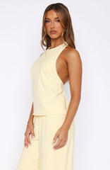 Way She Walks Halter Top Butter