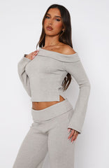So Little Time Long Sleeve Top Grey Marle