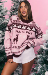 Arctic Fire Knit Sweater Crimson Twist