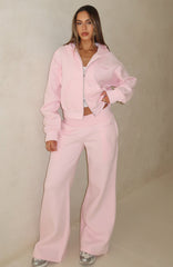 Come A Long Way Wide Leg Sweatpants Pink