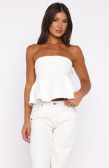 Dedicated To Growth Denim Top Off White