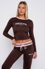 Everything We Do Long Sleeve Baby Tee Chocolate