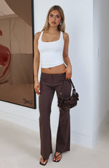 Getting You Close Pants Chocolate Pinstripe