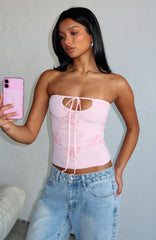 Glow Season Strapless Top Baby Pink