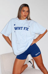 Just Wait And See Oversized Tee Baby Blue