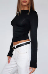 Letters To You Long Sleeve Top Black