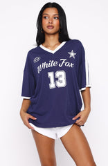 Life Goals Oversized Sports Tee Navy