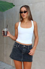 Shining Down Denim Mini Skirt Washed Black