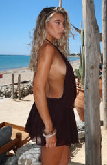 Show Me The World Mini Dress Chocolate