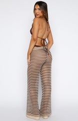 Singing Love Song Crochet Pants Chocolate Stripe